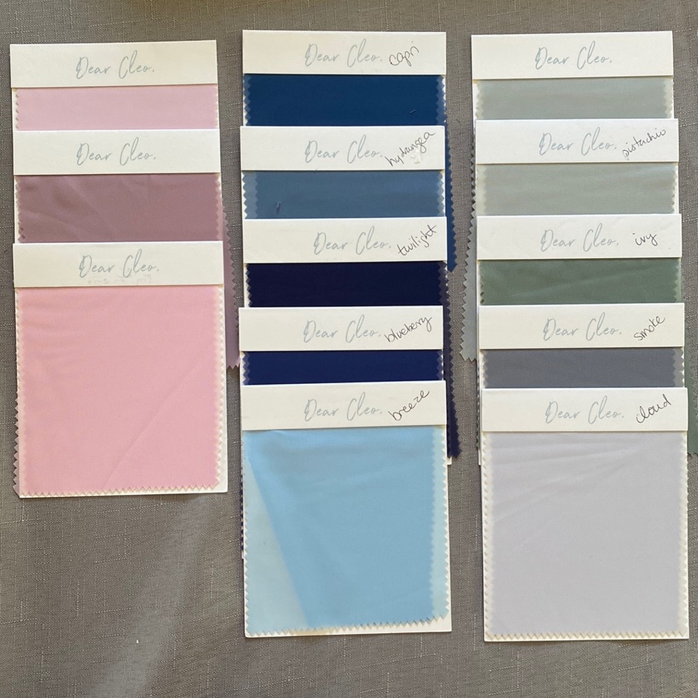 Dear Cleo Bridesmaid Dress Wedding Fabric Swatches Bundle Chiffon